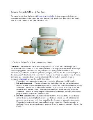 Kark-Mukti -- Curcumin Tablets