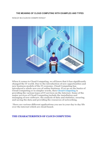 The Meaning of Cloud Computing With Examples and Types