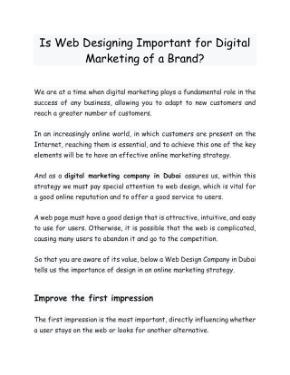 Is Web Designing Important for Digital Marketing of a Brand - Createdxb