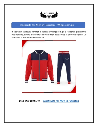 Tracksuits for Men in Pakistan | Wings.com.pk