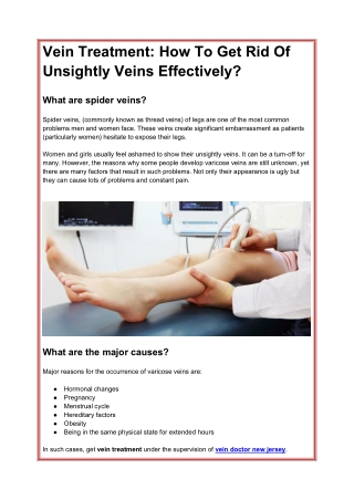 Vein Treatment How To Get Rid Of Unsightly Veins Effectively