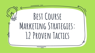 ViDU – 12 Proven Course Marketing Tactics for course Creators