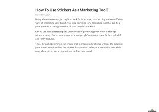 How To Use Stickers As a Marketing Tool?