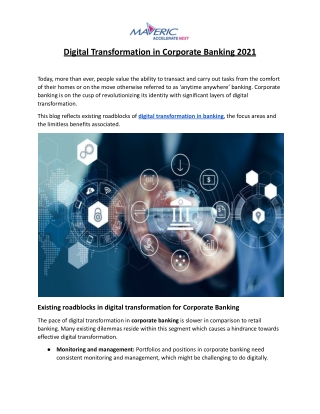 Digital Transformation in Corporate Banking 2021