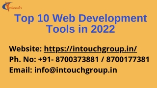 Top 10 Web Development Tools in 2022