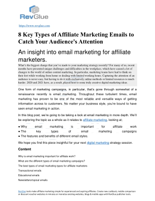 Key Types of Affiliate Marketing Emails to Catch Audience's Attention