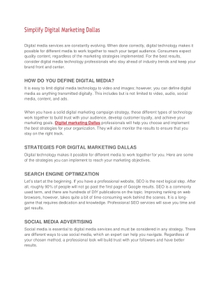 Simplify Digital Marketing Dallas