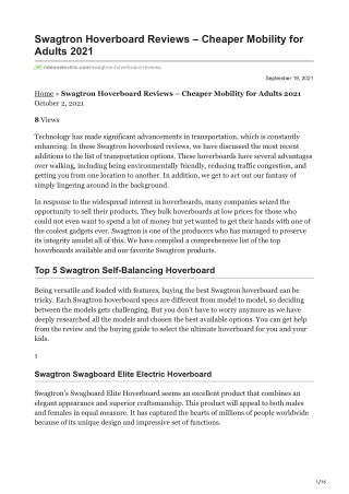 Swagtron Hoverboard Reviews – Cheaper Mobility for Adults 2021