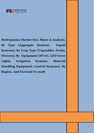 Hydroponics Market Size 2028 | Industry Growth and Demand Forecast