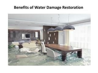 Benefits of Water Damage Restoration