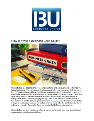 How to Write a Business Case Study