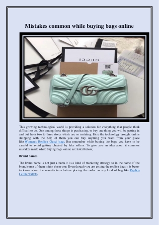 Mistakes common while buying bags online