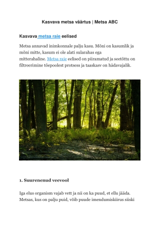 Kasvava metsa väärtus