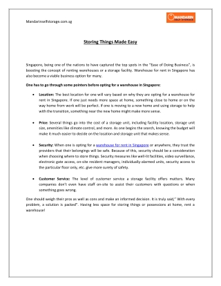 Storing Things Made Easy