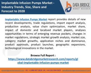 Implantable Infusion Pumps Market Growth Factors Analysis, Share and Forecast  including covid19 Impact