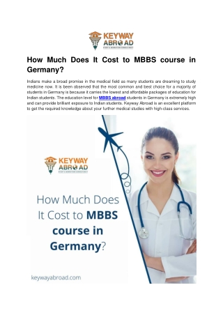 How Much Does It Cost to MBBS course in Germany