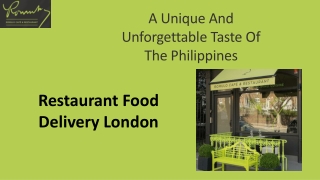 Restaurant Food Delivery London