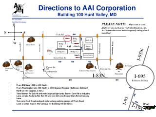 Directions to AAI Corporation Building 100 Hunt Valley, MD