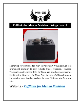 Cufflinks for Men in Pakistan | Wings.com.pk