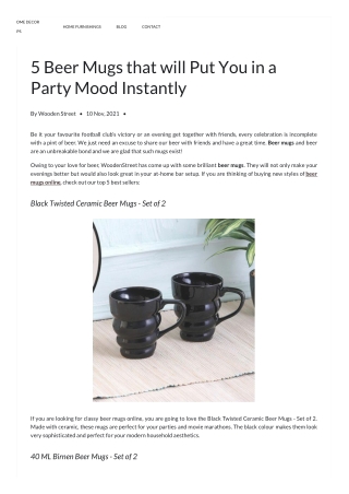 Get designer beer mugs online at Wooden Street