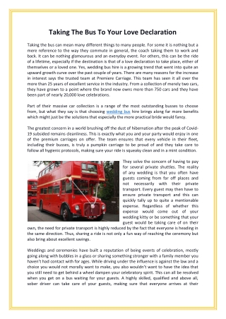 Taking The Bus To Your Love Declaration