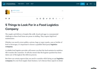 5 Things to Look For in a Food Logistics Company