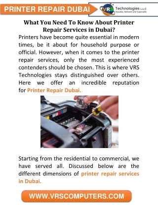What You Need To Know About Printer Repair Services in Dubai