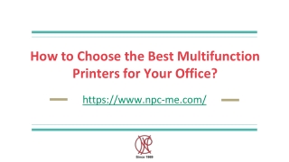 How do I choose a multifunction printer for my business?