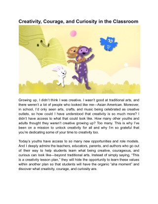 Creativity, Courage, and Curiosity in the Classroom