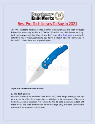 Best Pro-Tech Knives To Buy In 2021