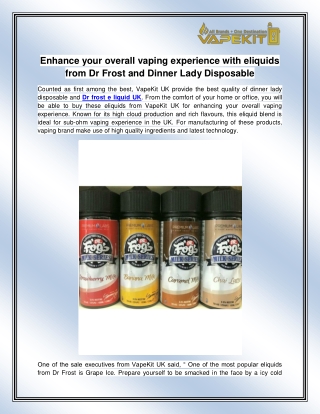Dr frost e liquid UK