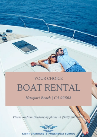 Boat Rental Services: Private yacht charter Newport beach