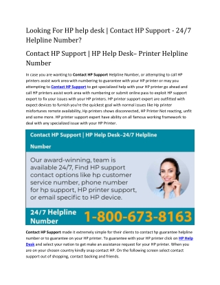 HP Contact support