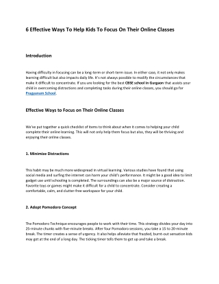 6 Effective Ways To Help Kids To Focus On Their Online Classes
