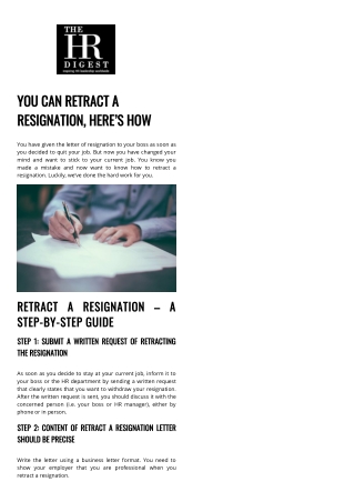 How to Withdraw a Resignation (With Examples)?