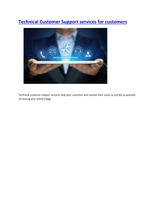 Technical Customer Support services for customers-converted