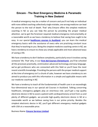 Emcare - The Best Emergency Medicine & Paramedic Training in New Zealand