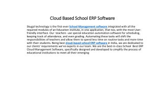 Cloud Based School ERP Software