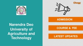 Narendra Deo University of Agriculture & Technology - [NDUAT], Faizabad