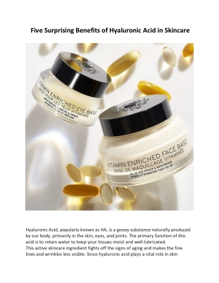 Five Surprising Benefits of Hyaluronic Acid in Skincare