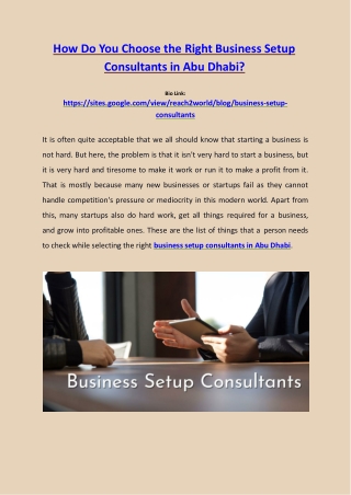 choose right business setup consultants in abu dhabi