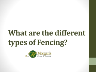 What are the different types of Fencing