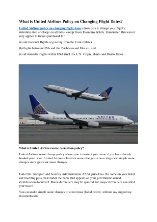 What is United Airlines Policy on Changing Flight Dates