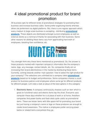 4 ideal promotional product for brand promotion