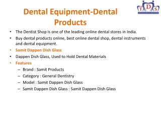 Dental Equipment-Dental Products