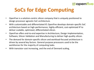 SoCs for Edge Computing