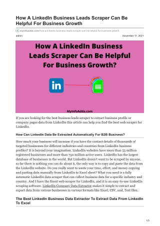 What Is The Best LinkedIn Business Leads Scraper