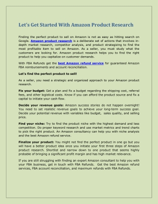 Let’s Get Started With Amazon Product Research