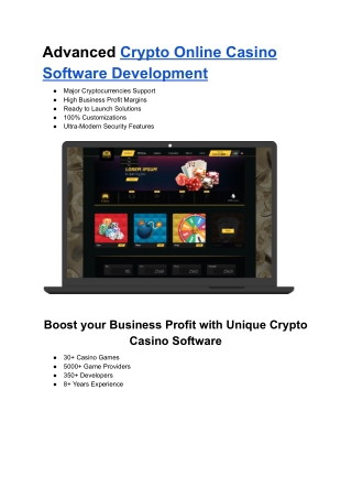 Crypto Online Casino Software Development