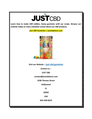 Just CBD Gummies  Justcbdstore.com